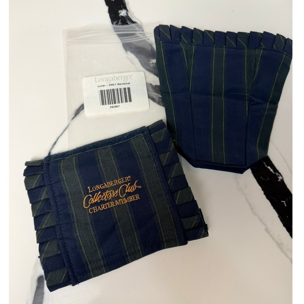 Longaberger Collectors Club 2001 Renewal Basket Liner and Handle Grip Set 26387